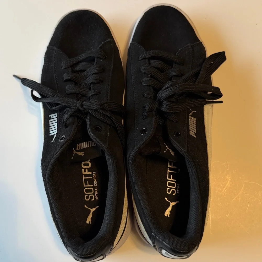 PUMA Women's Vikky 3.0 Lace Up Sneaker Black/White/Silver 9.5 US - Picture 11 of 15